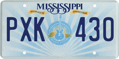 MS license plate PXK430