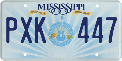 MS license plate PXK447