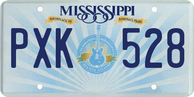 MS license plate PXK528