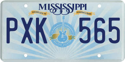 MS license plate PXK565