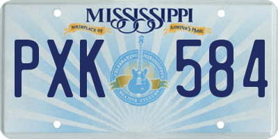 MS license plate PXK584
