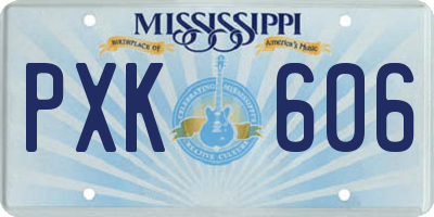 MS license plate PXK606
