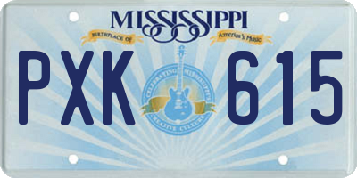 MS license plate PXK615