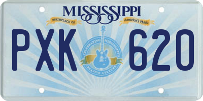 MS license plate PXK620