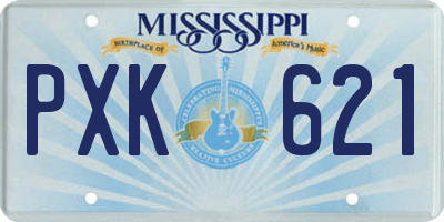 MS license plate PXK621