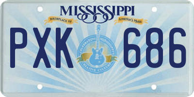 MS license plate PXK686