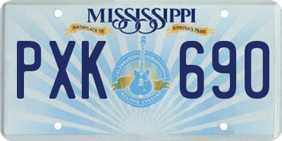 MS license plate PXK690