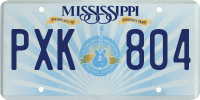 MS license plate PXK804