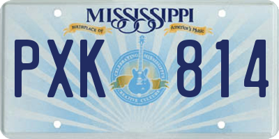 MS license plate PXK814