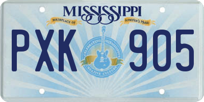 MS license plate PXK905