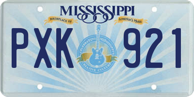 MS license plate PXK921