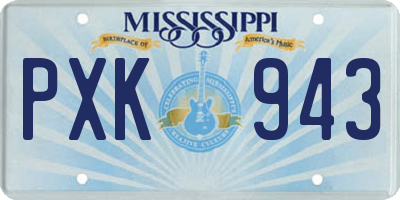 MS license plate PXK943