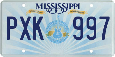 MS license plate PXK997