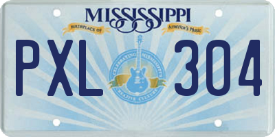 MS license plate PXL304