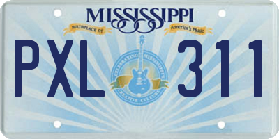 MS license plate PXL311