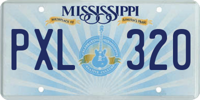 MS license plate PXL320
