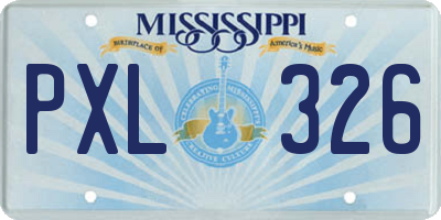 MS license plate PXL326