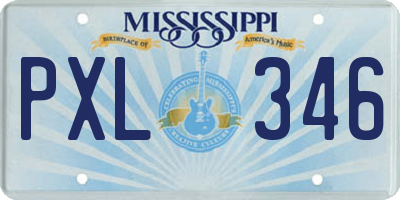 MS license plate PXL346
