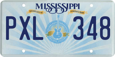 MS license plate PXL348