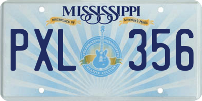 MS license plate PXL356