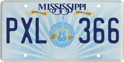 MS license plate PXL366