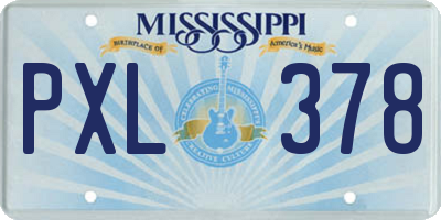 MS license plate PXL378