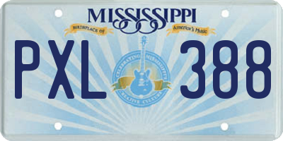 MS license plate PXL388