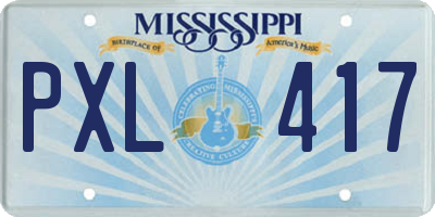 MS license plate PXL417