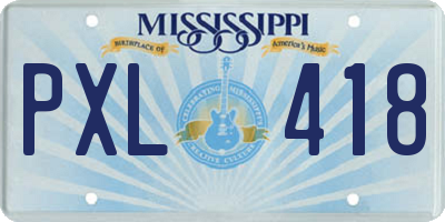 MS license plate PXL418