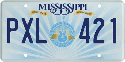 MS license plate PXL421