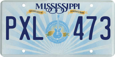 MS license plate PXL473