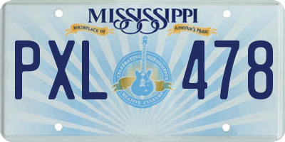 MS license plate PXL478