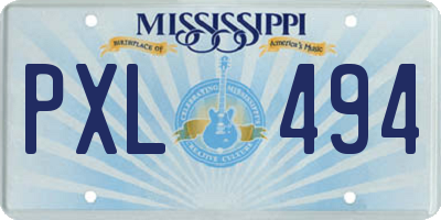 MS license plate PXL494