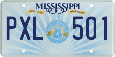 MS license plate PXL501