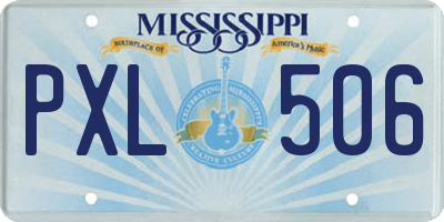 MS license plate PXL506