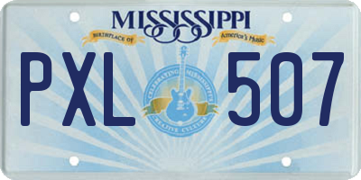 MS license plate PXL507