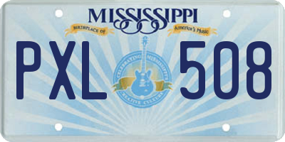 MS license plate PXL508