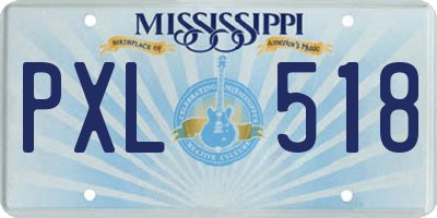 MS license plate PXL518