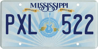 MS license plate PXL522