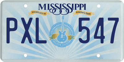 MS license plate PXL547