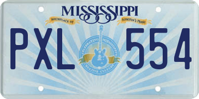 MS license plate PXL554