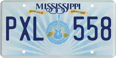 MS license plate PXL558