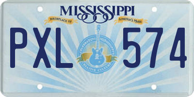 MS license plate PXL574