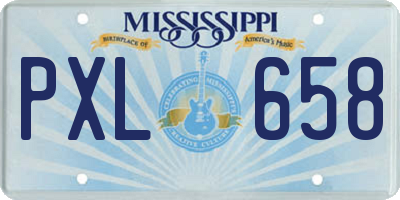 MS license plate PXL658