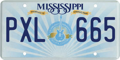 MS license plate PXL665