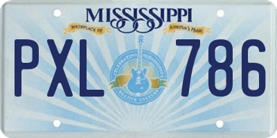 MS license plate PXL786