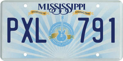 MS license plate PXL791