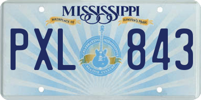 MS license plate PXL843