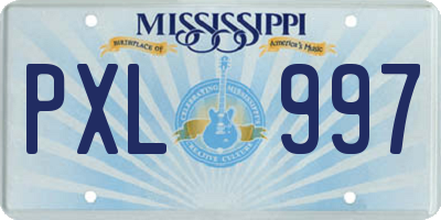 MS license plate PXL997