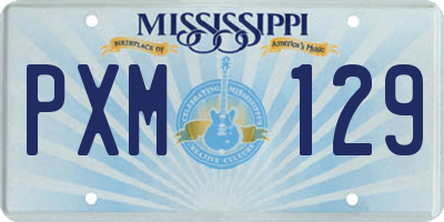 MS license plate PXM129